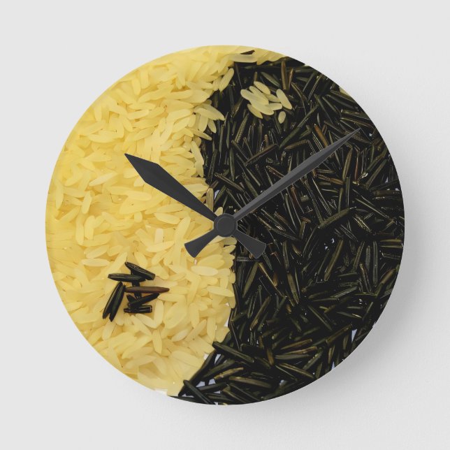 Yin Yang Rice Kitchen Clock Runde Wanduhr (Vorderseite)
