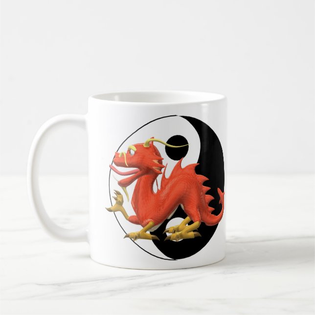 Yin-yang Roter Drache Kaffeetasse (Links)