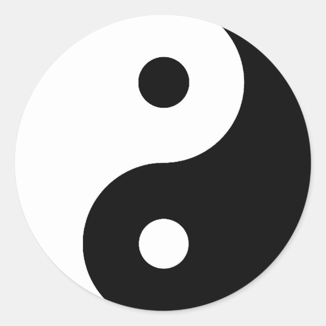Yin Yang Round Sticker (Vorderseite)