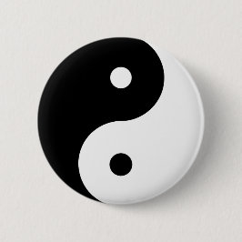 Yin Yang Round Symbol Schwarz-weiße Tanzformen Button