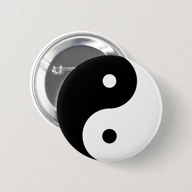 Yin Yang Round Symbol Schwarz-weiße Tanzformen Button (Vorne & Hinten)
