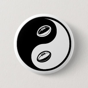 Yin Yang Rugby Button