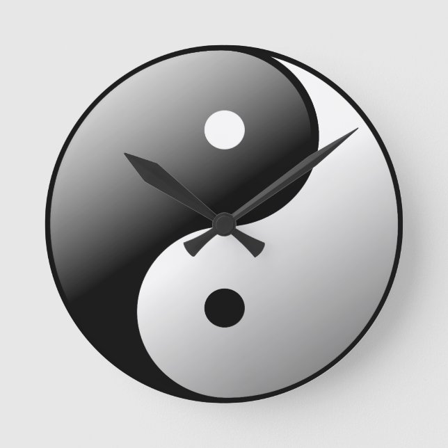 Yin Yang Runde Wanduhr (Vorderseite)
