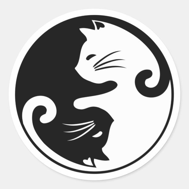 Yin Yang Runder Aufkleber (Vorderseite)
