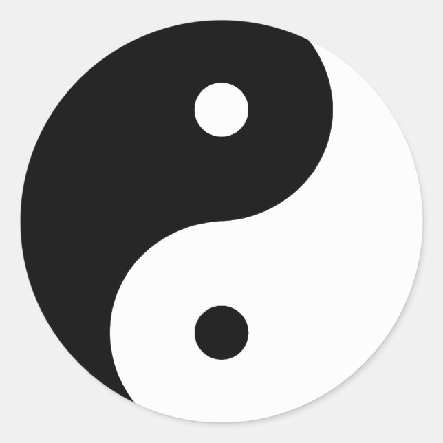 Yin Yang Runder Aufkleber (Vorderseite)