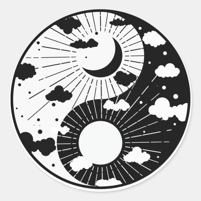 Yin Yang Runder Aufkleber (Vorderseite)