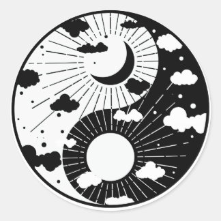 Yin Yang Runder Aufkleber