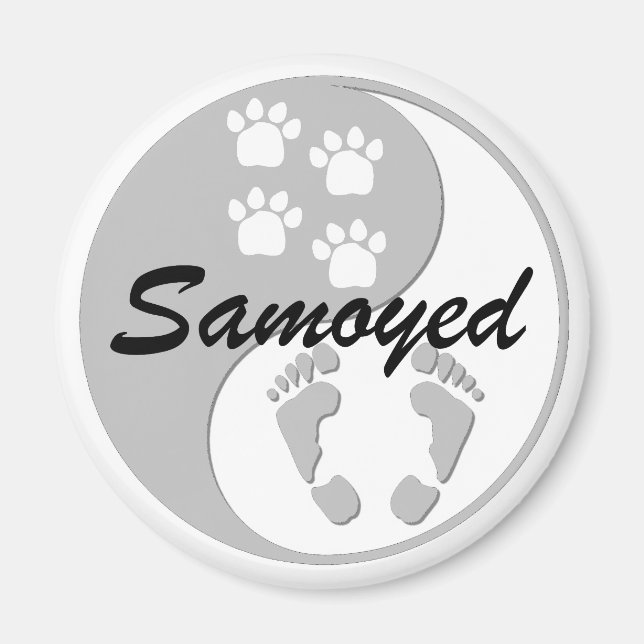 Yin Yang samoyed Magnet (Vorne)