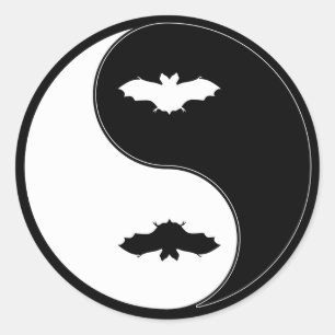 Yin Yang Schläger Runder Aufkleber