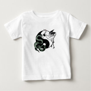 Yin-Yang-Schlange und Kransymbol Baby T-shirt