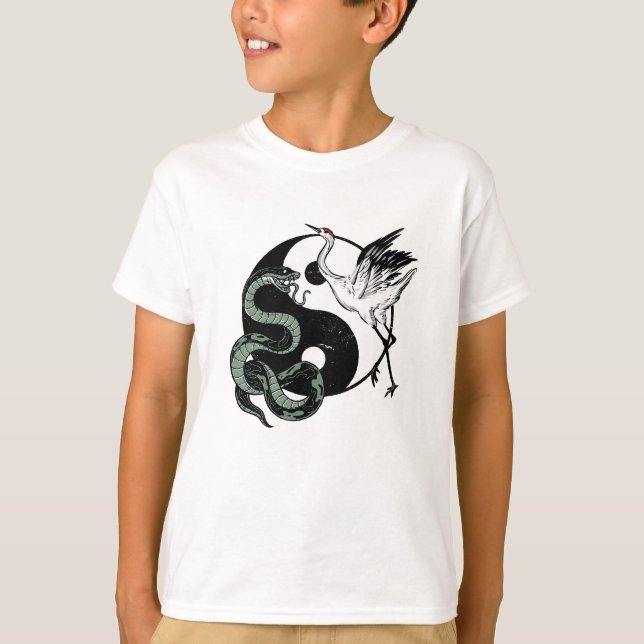 Yin-Yang-Schlange und Kransymbol T-Shirt (Vorderseite)