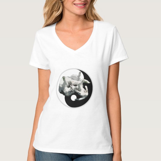 Yin-Yang Schlittenhund-T - Shirt (Vorderseite)