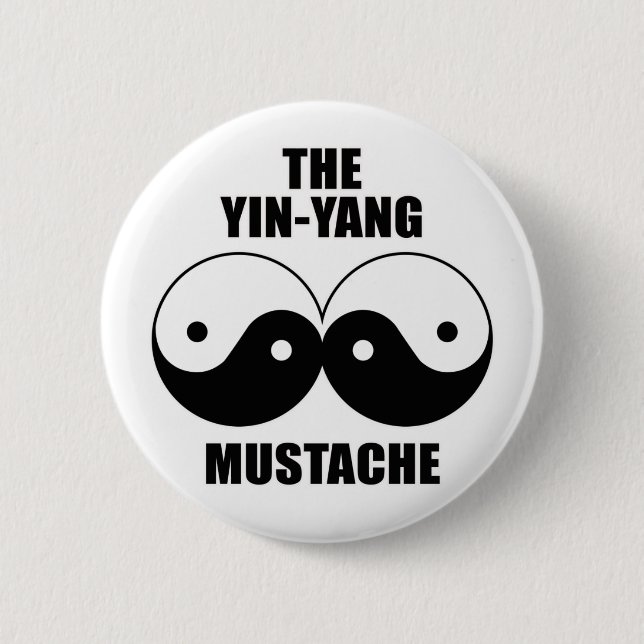 Yin-Yang Schnurrbart Button (Vorderseite)
