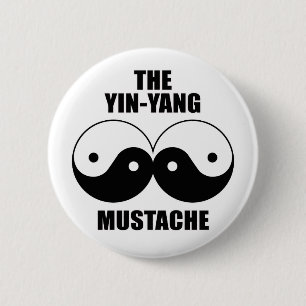 Yin-Yang Schnurrbart Button
