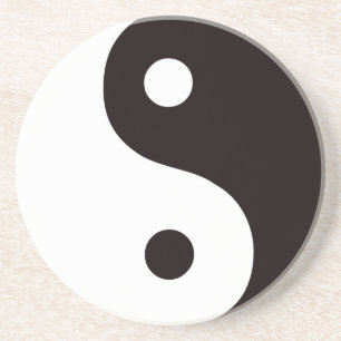 Yin-Yang-Schwarz/Weiß Getränkeuntersetzer