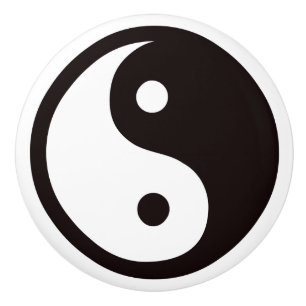 Yin-Yang-Schwarz/Weiß Keramikknauf