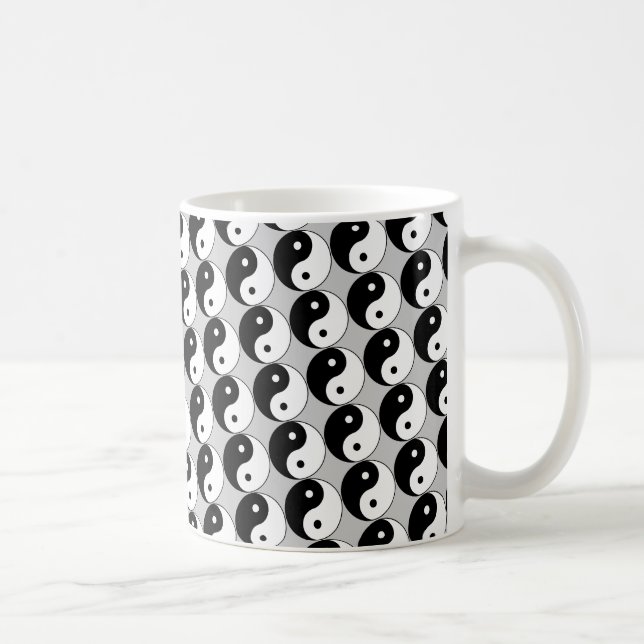 Yin Yang Schwarz-weißes Symbol Kaffeetasse (Rechts)