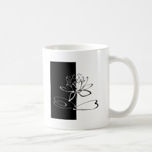 Yin Yang Schwarze Weiße Lotusblüte Kaffeetasse
