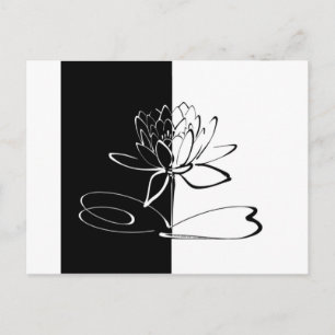 Yin Yang Schwarze Weiße Lotusblüte Postkarte