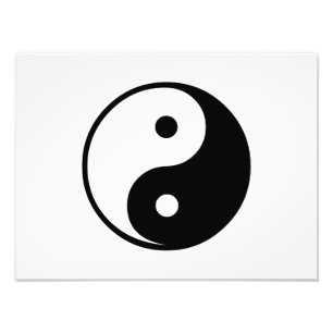Yin Yang Schwarzweiss-Illustrations-Schablone Fotodruck