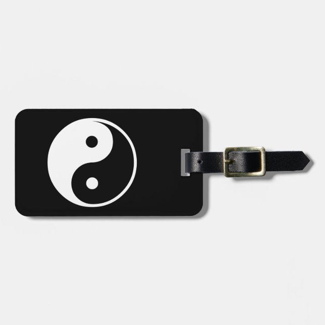 Yin Yang Schwarzweiss-Illustrations-Schablone Gepäckanhänger (Vorderseite horizontal)