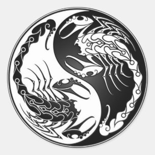 Yin Yang Scorpions Runder Aufkleber