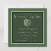 Yin Yang Shamrocks St. Patrick's Day Invitation