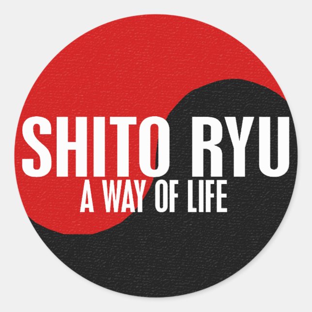 Yin Yang Shito Ryu 1 Runder Aufkleber (Vorderseite)