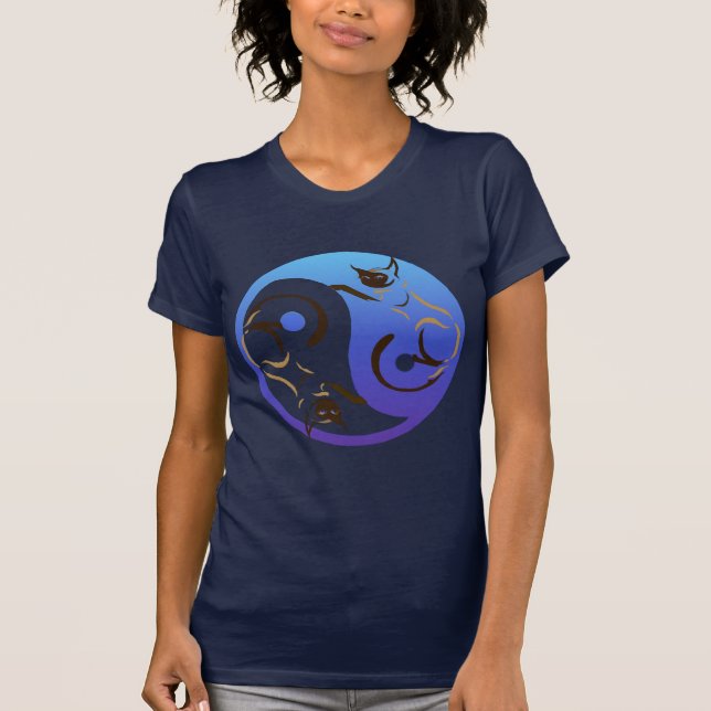 Yin Yang siamesische Katzen-T - Shirt (Vorderseite)