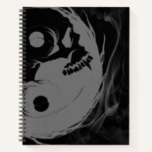 Yin-Yang Skull Spiral Sketchpad Invertiert