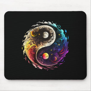 Yin Yang, Sonne, Mond, Universum, Tai Chi, Qigong, Mousepad