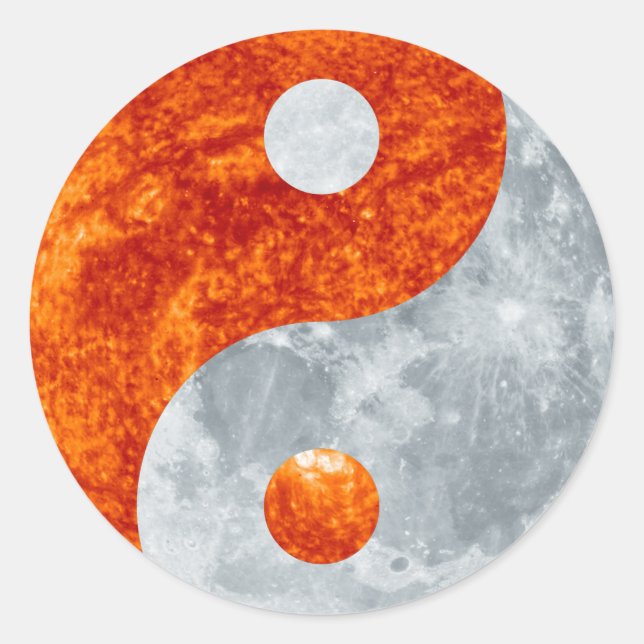 Yin & Yang Spiritual Harmony Sun & Moon Sticker (Vorderseite)
