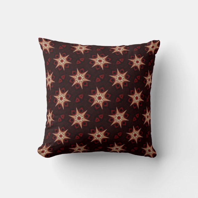 Yin Yang Star Dark Red+Black Cushion / Kissen (Vorderseite)