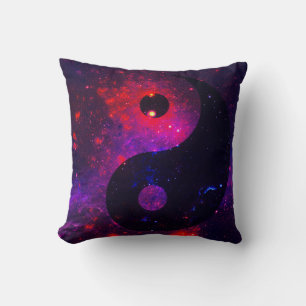 Yin Yang Sternenstaub Blau Lila Rot Kissen