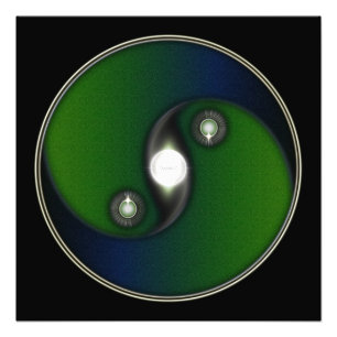 Yin Yang Sun Green Blue Fotodruck