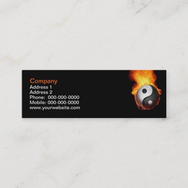 Yin Yang sur le Carte de visite du feu (Devant)