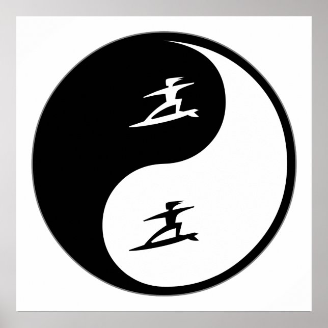 Yin Yang Surfing Poster (Vorne)