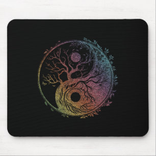 Yin Yang Symbol, Baum des Lebens, Tai Chi, Qigong, Mousepad