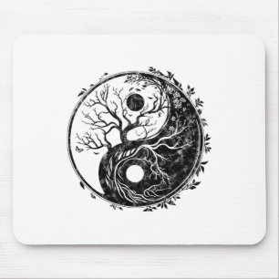 Yin Yang Symbol, Baum des Lebens, Tai Chi, Qigong, Mousepad