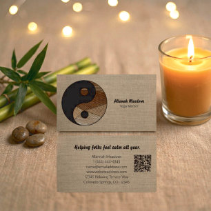Yin-Yang-Symbol beruhigender QR-Code Meditativ  Visitenkarte