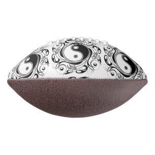 Yin & Yang Symbol Black and White Tattoo Style Football