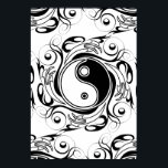 Yin & Yang Symbol Black and White Tattoo Style Poster<br><div class="desc">Decorative Ying Yang Symbol Psychedelic Black and White Tattoo Style Art Design. Originally created with Hi Quality Vector Graphic Art Copyright BluedakArt TheChameleonArt.</div>