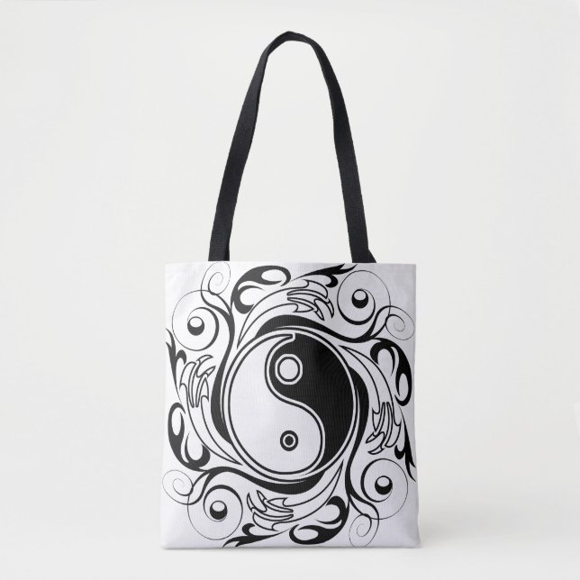 Yin & Yang Symbol Black and White Tattoo Style Tasche (Vorderseite)