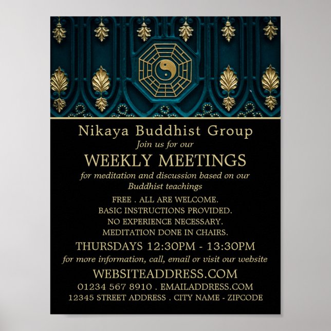 Yin & Yang Symbol, Buddhistische Gruppenwerbung Poster (Vorne)