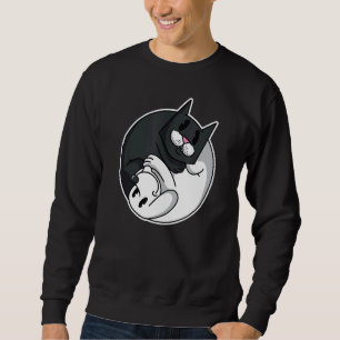 Yin Yang Symbol Cat Hund Tier Besitzer Niedlicher Sweatshirt