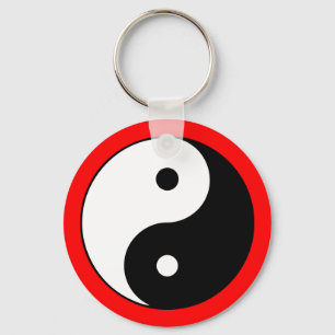 Yin Yang Symbol Color Border Zen Schlüsselanhänger