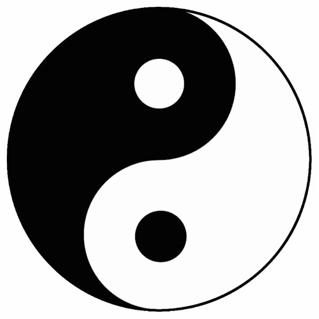 Yin / Yang Symbol Freistehende Fotoskulptur (Vorne)