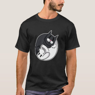 Yin Yang Symbol Katze Hund Lustiges Tier Süßes Hau T-Shirt