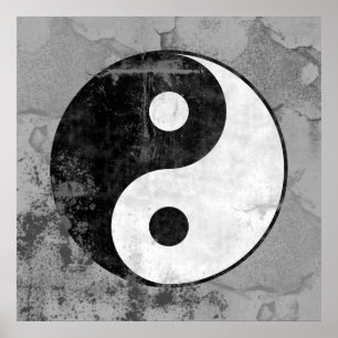 Yin Yang Symbol Poster gestört
