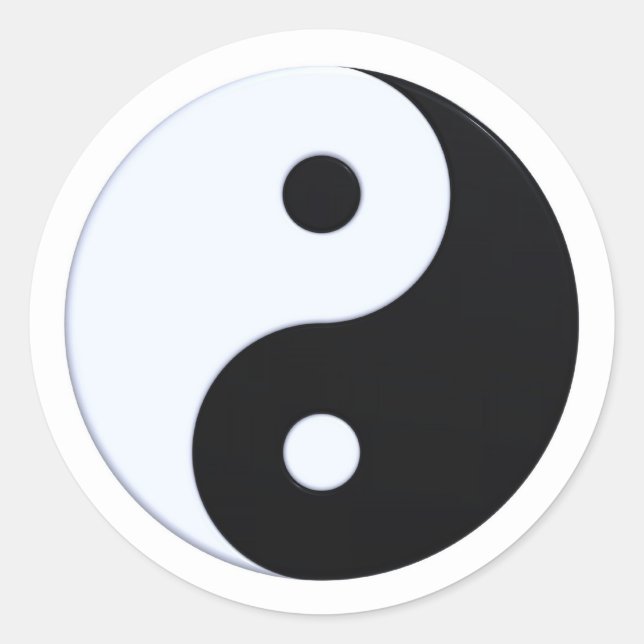 Yin-Yang-Symbol Runder Aufkleber (Vorderseite)
